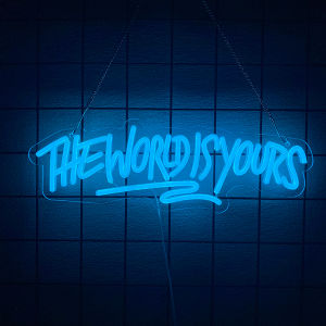 The World Is Yours Neon Sign For Wall DecorLight Up Sign For Man CaveWeddingGame RoomBedroomBirthday GiftGraduation Party