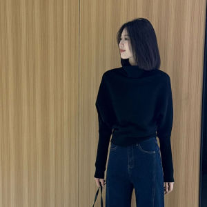 YUEZHONGWEI | Gray Half-High Collar Sweater for Women Autumn Winter