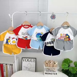 Bộ Quần Áo Trẻ Em Ngắn Tay Hiệu Minky Mom Vải Cotton Lụa Mềm Min Phù Hợp Với Các Bé 0-8 Tuổi TN-IN171