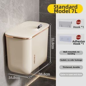 ASCOR | Wall-mounted Large Capacity Trash Can With Lid