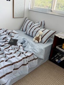 Summer Lightweight Striped Washed Cotton Duvet Set