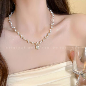 Whc đồ trang sức mới kiểu Pháp ngọc trai nước ngọt tự nhiên hoa trà Vòng cổ ngọc trai cho phụ nữ cao cấp Vòng cổ xu hướng