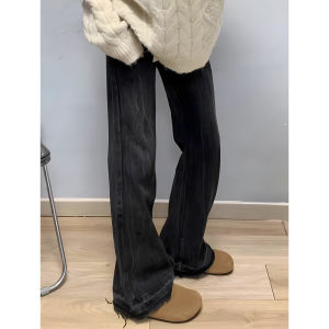 Loose Flared Jeans Women High Waist Wide Leg Pants Anti-Wrinkle Denim Casual Style Autumn New plus Size Slimming Trousers