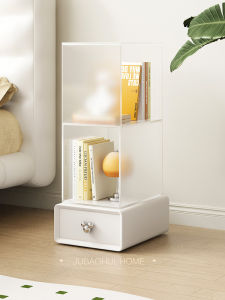 Acrylic Nightstand Wooden Storage Narrow Small White Ins Style Design Corner Creative Side Cabinet Luxury Modern Bedroom Furniture