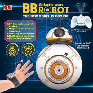 Force Intelligent Star Wars 2.4G Remote Control Robot Toy Dancing and Rotating with Light Music Gesture Sensing Command Bb-8 Model Maglev Awakening Training Robot