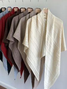 XUELINLU | Fashionable Retro Wool Knit Shawl with Large Triangle Design