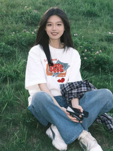 Áo Thun Cotton Tay Ngắn Dáng Rộng Màu Trắng Cho Nữ Mùa Hè 2025 Phong Cách Mới Độc Đáo Đẹp Mắt Thoải Mái Thường Ngày