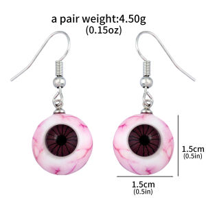 Funny Horror Bloodshot Halloween Eyeball Earrings Simulation 3D Eyeballs Gothic Earrings Pendant Halloween Cosplay Jewelry Gift