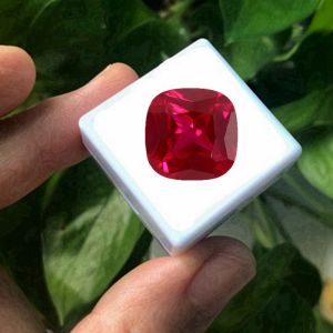 Ruby Square Cut 12x12mm VVS Đá Quý Lỏng Lẻo Để Làm Và Sưu Tập Đồ Trang Sức - Kiểm Tra Tia Cực Tím Đã Qua Sử Dụng Chất Lượng Cao
