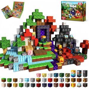 New Magnetic Building Blocks Mine World Magnet Cube Set STEM Montessori Sensory Toy for Kids Boys Girls Ages 3+ DIY Model
