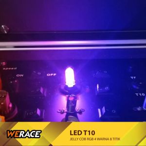 WERACE LED T10 Jelly COB RGB 4 Warna 8 Titik Lampu Senja Sein Flash Running Universal 1 SET