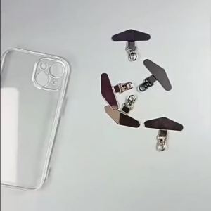 Anti-Lost Phone Lanyard Universal Replacement Connector Tether Tab Clip Metal Card Pad Adapter for IPhone Samsung Secure Fit