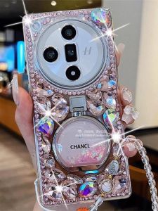 OppoFindX7 A3 Vitality Edition New Model FX6 Luxury Realme12 Water Diamond RealmeGT6 Creative Stand K12X Full Cover Anti-Fall Protection Case C65 Silicone