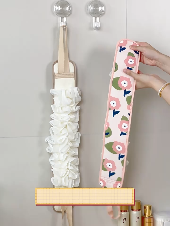 Body Scrubber 2-Sided Bath Scrub Exfoliating Glove Back Scrubber Belt Shower Scrubbing Towel Mesh Exfoliation