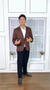 Jas blazer pria slimfit coklat tua terbaru 2024 bahan premium ARQ denim