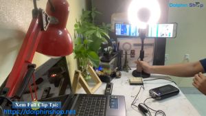 Đèn Livestream Để Bàn Size 16cm Kèm 2 Giá Đỡ Điện Thoại Cùng Lúc