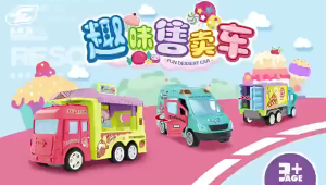 Inertia Pull-Back Playhouse Toy Car - Hamburger & Ice Cream Truck Simulation Vehicle for Kids
