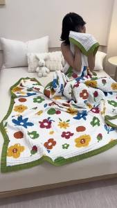 100% Cotton chăn mùa hè sáu lớp bọt khí chăn cotton nguyên chất chăn mát mùa hè chăn điều hòa chăn trẻ em mỏng