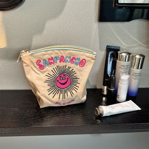 Nylon Embroidered Waterproof Makeup Bag Small Batch Design Ball Chain Bag Japanese Style Family Storage Tools Horizontal Square