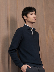 Polo Neck Business Base Sweater for Autumn