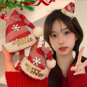 YESPERY Christmas Hair Clips Santa Hat Hairpin Barrettes With Christmas Hat Party Headwear Children Gift Christmas Decoration