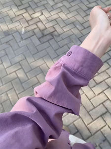 Purple Vintage Cotton Long Sleeve Shirt