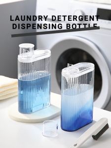 Multipurpose Laundry Detergent Dispensing Bottle with Measuring Lid Leakproof Liquid Powder Soap Storage Organizer