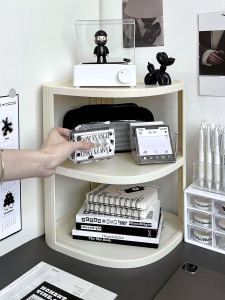 Corner Triangle Multi-layer Storage Rack Desk Organizer Student Dormitory Workstation Plastic Placement Study Supply Holder