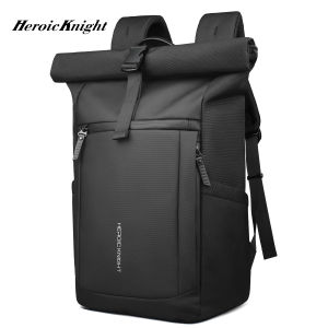 Heroic Knight Mens Travel Backpack Roll Top Casual Hiking Backpack Waterproof Outdoor Backpack Large Capacity Weekend Schoolbag