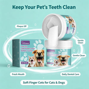 YEGBONG | Pet Cleaning Products Disposable Pet Oral Finger Wipes for Dogs and Cats Cleans Teeth and Gums Removes Bad Breath Pet Care