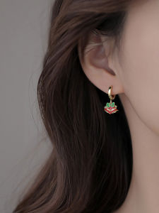 S925 Sterling Silver Asymmetric Christmas Earrings Autumn and Winter Bell Ear Ring New Studs Female Special-Interest Design Accessible Luxury Earrings