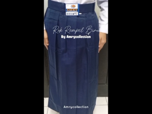 Rok Rempel Kain Licin Rok sekolah SMP Biru Navy Model Rimpel Seragam sekolah Bandung MURAH GRATIS ONGKIR