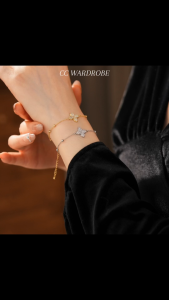 CC Wardrobe Luxury Lucky Clover Bracelet - Lucky Charm Clover Jewelry Gift for Women and Girls Fashion Daily Wear