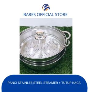 Panci Stainless Steel Steamer Pan + Tutup Ukuran 28cm