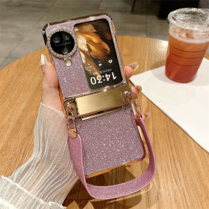Oppofindn3flip Phone Case New Arrival Fashion Fancy Findn3flip All-Inclusive Drop-Resistant Protective Case Glitter Rhinestone Luxury Electroplated Foldable Screen Creative Wristband Female Stylish Fashion Applicable