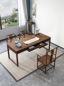 New Chinese Style Solid Wood Computer Desk Office Desk Study Furniture Set Writing Calligraphy Painting Table National Learning Desk