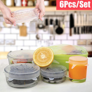 6Pcs Silicone Stretch Lids Keeping Food Fresh Reusable Durable and Expandable Silicon Food Cover to Fit Various Sizes