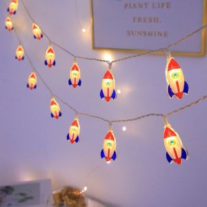 1.5M/3M Cartoon Unicorn Light String Astronaut Rocket Fairy String Light Suitable For Childrens Rooms And Party Decoration