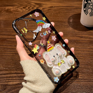 Sunshine Rainbow Cute Pink Elephant Huawei Pura80/70 P60Art Transparent Ultra Durable Soft P50e Protective Phone Case for Women
