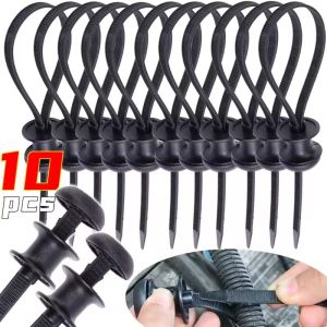 10ชิ้นไนลอนยึดหัวสายรัดสายไฟได้เองเครื่องมือรัดสายไฟแบบคงที่อุปกรณ์จัดระเบียบหัวเข็มขัดผูกอุปกรณ์เสริมรถยนต์