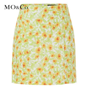 MOCO High Waist A-Line Mini Skirt Womens Design Sensation Daisy Cotton Linen Short Skirt Street Style Summer Collection