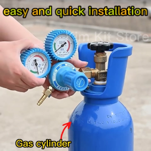 【Pure Copper 】Oxygen Regulator With Gauge Pressure Reducing Valve Oxygen Acetylene Regulator Gauge Set Accurate Gas Meter
