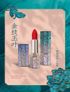 HuaZhe DIY Gradient Lipstick Tube Classic Palace Style Octagonal High End Lip Gloss Tube Traditional Chinese Trend Beauty Tool