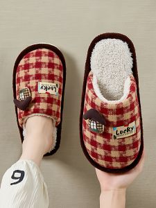 BAIMUQINGCHEN | Thermal Anti-slip Quiet Soft Sole Fleece Cotton Slippers