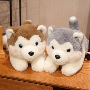 30/40CM Cute Husky Dog Plush Toy Stuffed Animal Soft Kawaii Lying Brown Pet Puppy Pillow Doll Toys for Xmas Gift