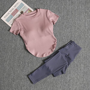 Moisture-wicking Quick-drying Slimming Short-sleeved Womens Yoga Outfit