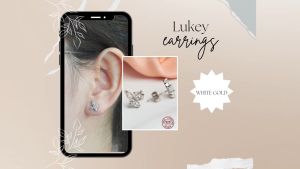 DAVINA Ladies Lukey Earrings Sterling Silver 925 - Anting Wanita Perak S925 Stud Kupu Kupu