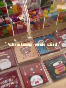 1 Pcs Christmas Greeting Card Wish Card Blessing Greeting Card With Envelope Merry Christmas Santa