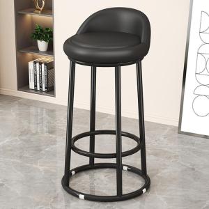 Modern Simple Metal Bar Stool High Back Iron Art round Bar Chair Adjustable Height Rotatable Pub Restaurant Counter Height Seat