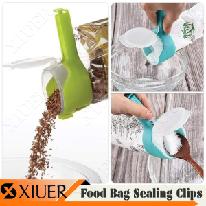 XIUER Bag Clips for Food Food Storage Sealing Clips with Pour Spouts Kitchen Chip Bag Clips Plastic Cap Sealer Clips Great for Kitchen Food Storage and Organization